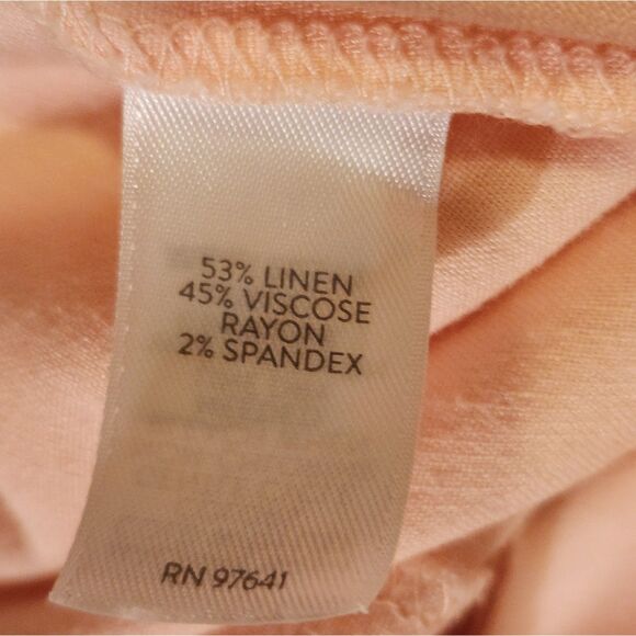 J. Jill Stretch Linen Blend Pull-On Pants, Ankle, Pearl Pink, Elastic Waist Sz M - Picture 9 of 10